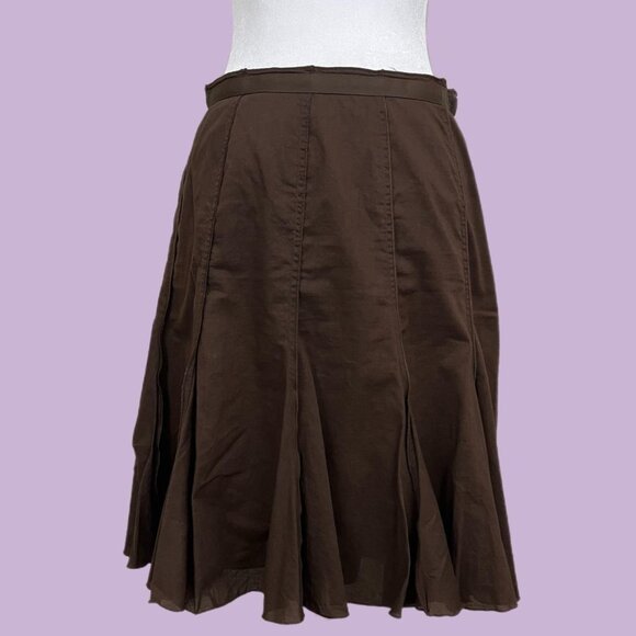 y2k brown whimsygoth grunge elevated basic midi skirt - Picture 1 of 7